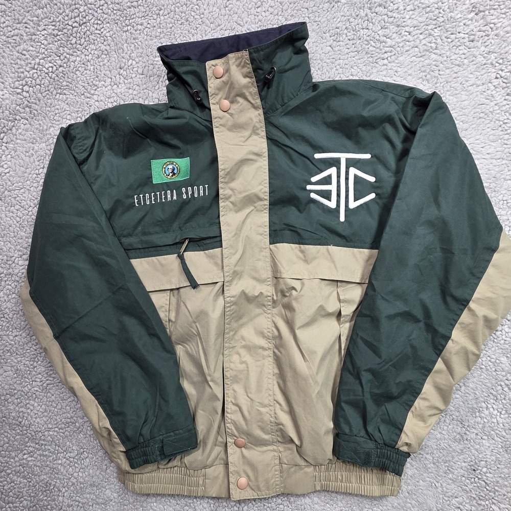 ETCETERA ETC Rarewear‎ Mens Hooded  Jacket Sz Large Tan Green Washington